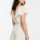 Ruffle mini dress in white