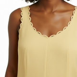 Scalloped mini dress in butter