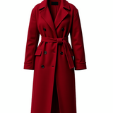 Wool trench in maroon