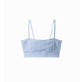 Checkered tank in baby blue