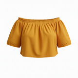 Off-shoulder top in mustard