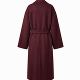 Wool trench in maroon