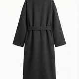 Wool wrap coat in black