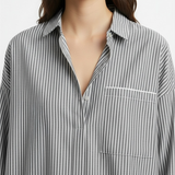 Striped tunic in black