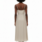 Striped tank dress in beige