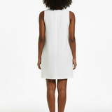 Linen shift dress in white