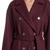 Wool trench in maroon