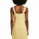 Scalloped mini dress in butter