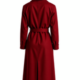 Wool trench in maroon