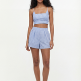 Checkered tank in baby blue