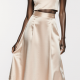 Silk bias skirt in ivory