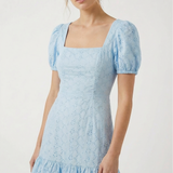 Eyelet dress in baby blue