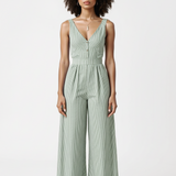 Striped jumpsuit in lime