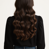 Front-tie blouse in black