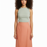 Bias wrap skirt in coral