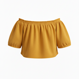 Off-shoulder top in mustard