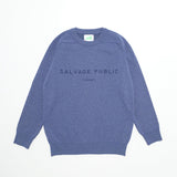 Rainfall Knit Crew Stamp in Blue