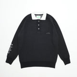 Rainfall Knit Polo in Black