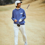 Rainfall Knit Crew Logo in Blue