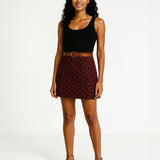 Polka dot mini in maroon