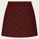 Polka dot mini in maroon