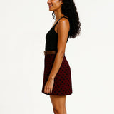 Polka dot mini in maroon