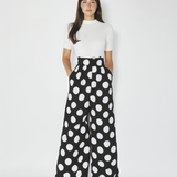 Polka dot pants in black