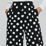 Polka dot pants in black
