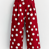 Polka dot pants in red